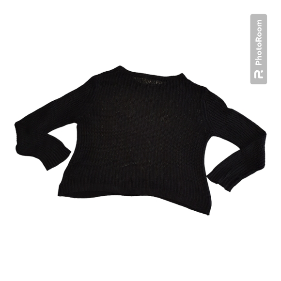 Bella Dahl knitted Mock Neck Linen-Blend Sweater women's SZ Large L black - Picture 4 of 11